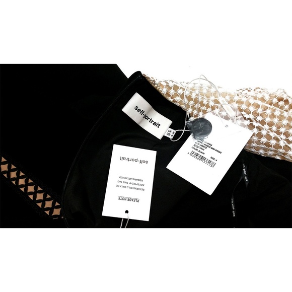 SELF-PORTRAIT Monochrome Cape Mesh Lace Mini - Picture 5 of 7